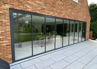 frameless folding glass doors external