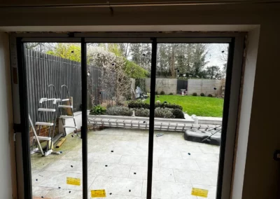 Ultra slim bifold patio doors, from inside