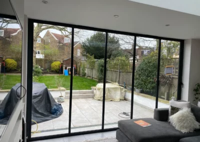 Ultra slim bi fold patio doors installed in a UK home