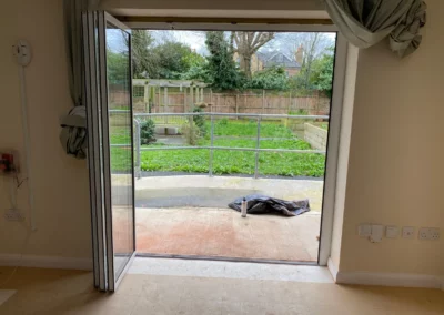 Frameless bi fold patio door