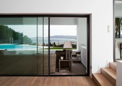 Slimline sliding patio doors