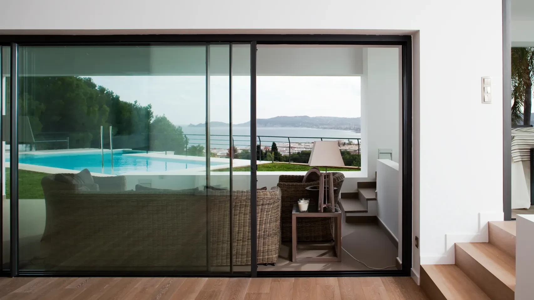 Slimline sliding patio doors