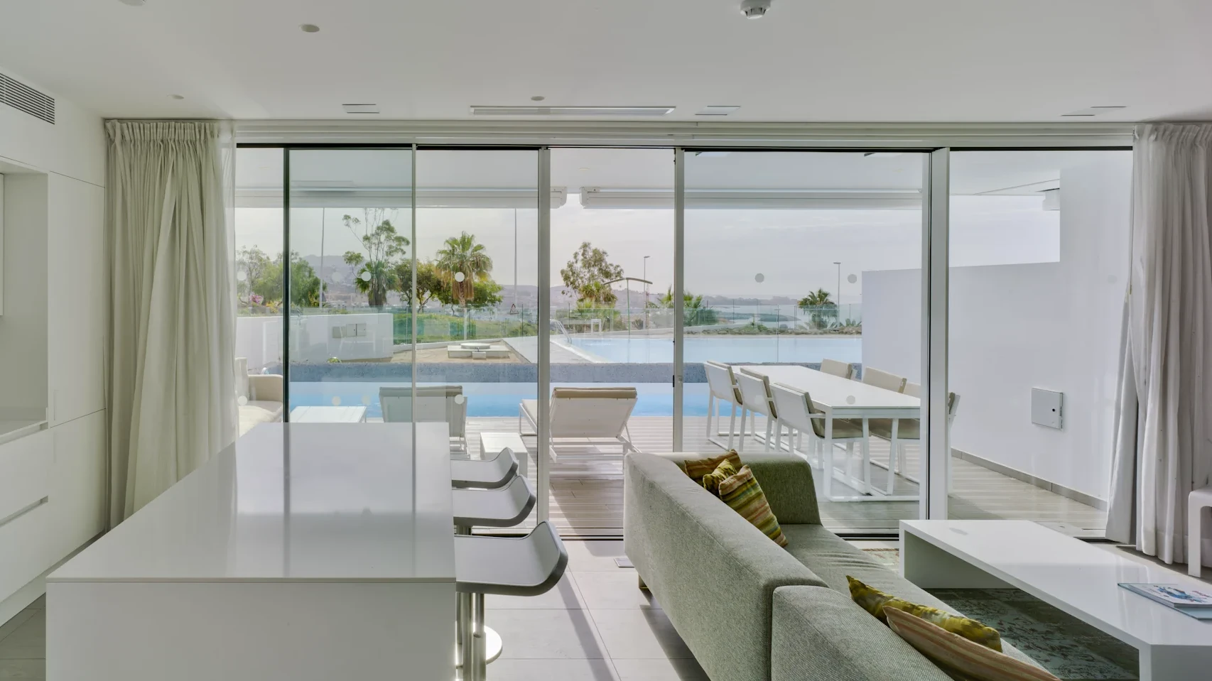 Slimline sliding glass patio doors