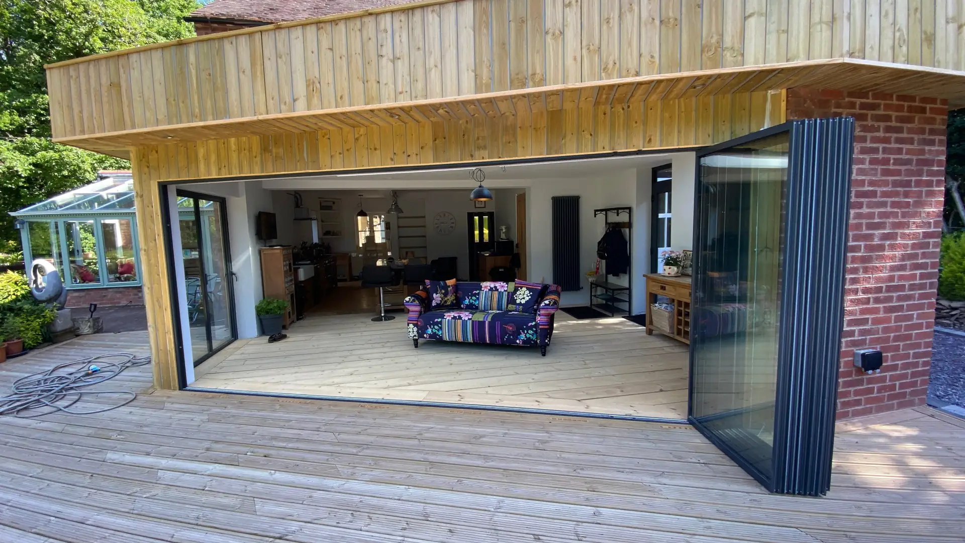 Ultra slim glass patio doors