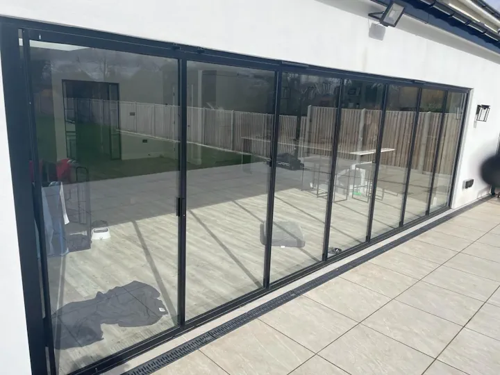Ultra slim slide and turn patio doors