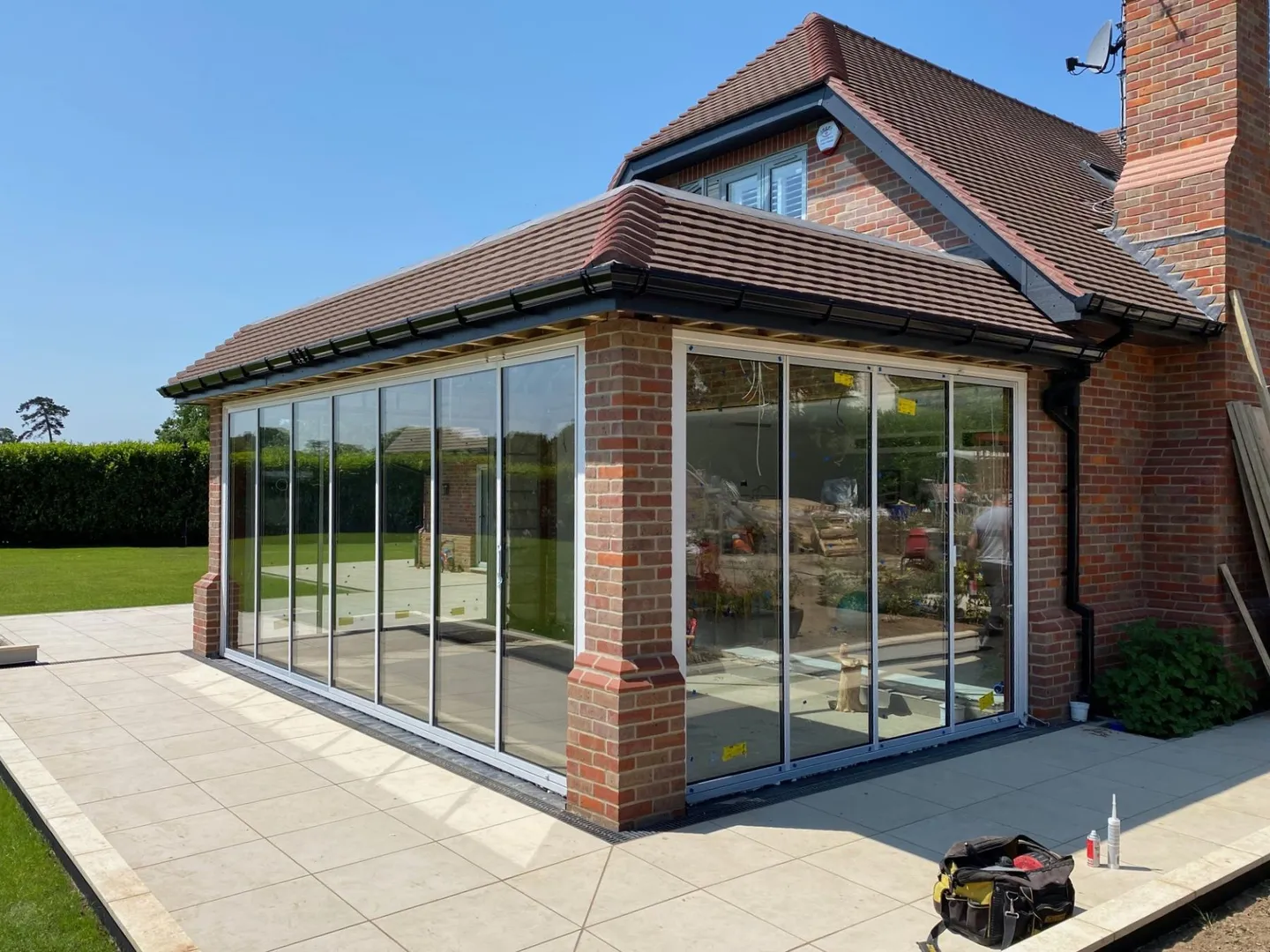 white aluminium sliding patio doors