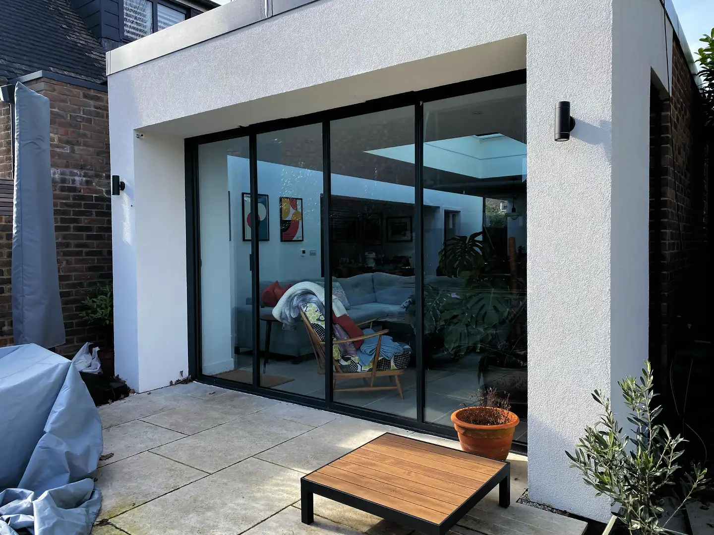 black aluminium sliding doors