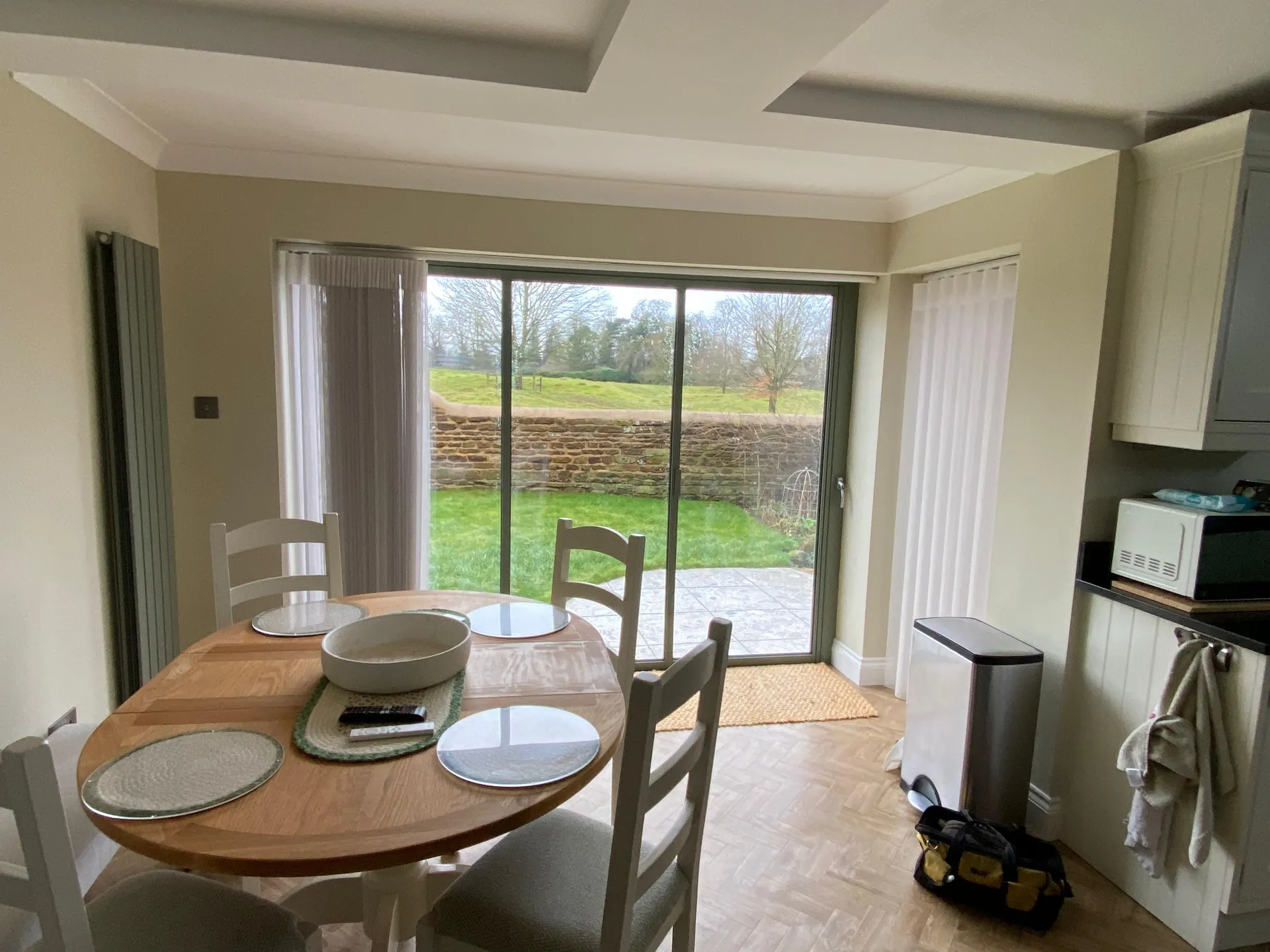 green bi fold doors