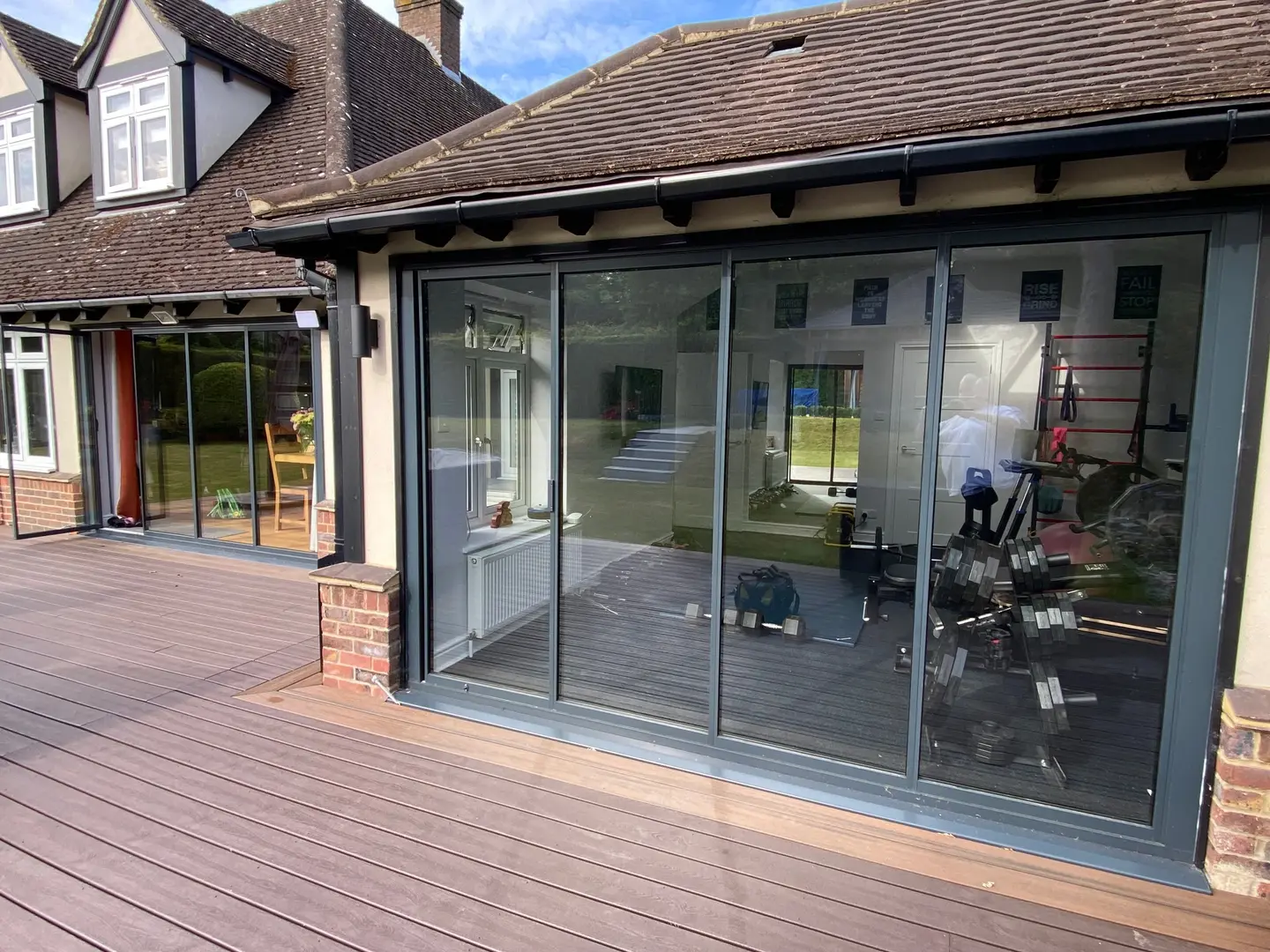 grey aluminium bi fold doors