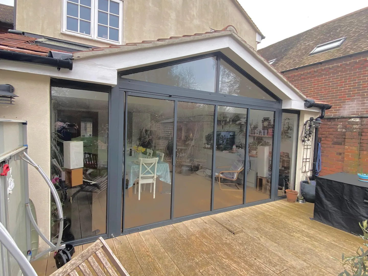 grey aluminium sliding doors