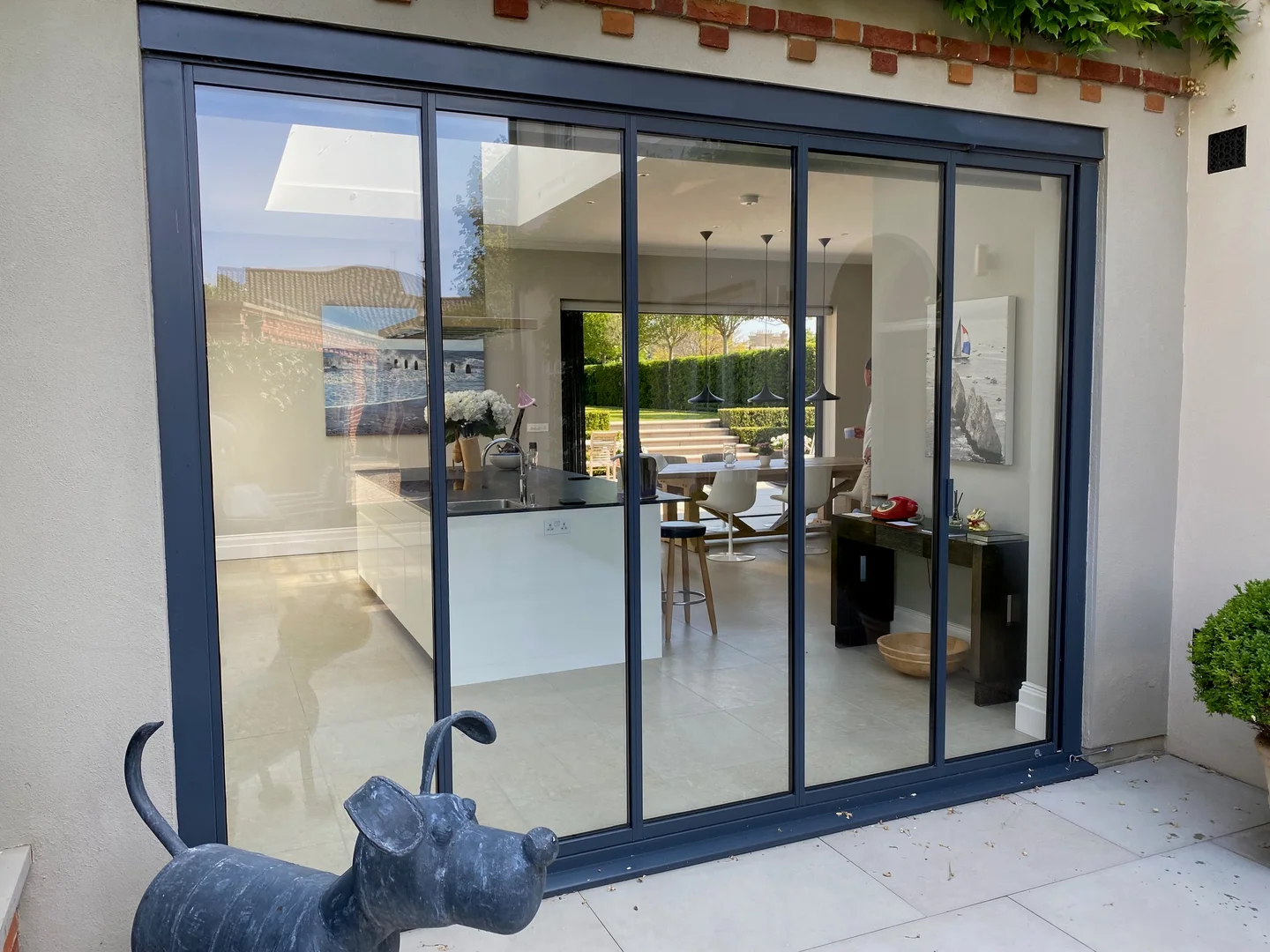 anthracite grey aluminium sliding doors