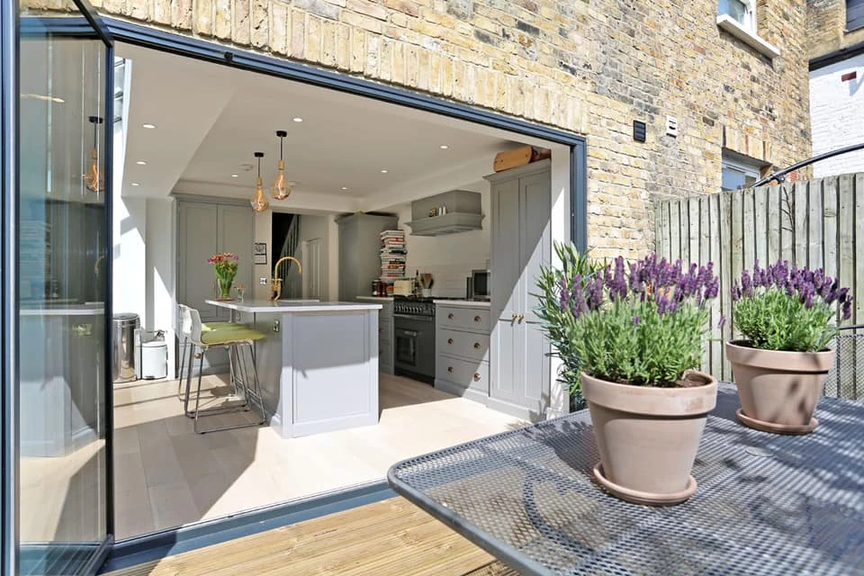 bifold glass kitchen doors