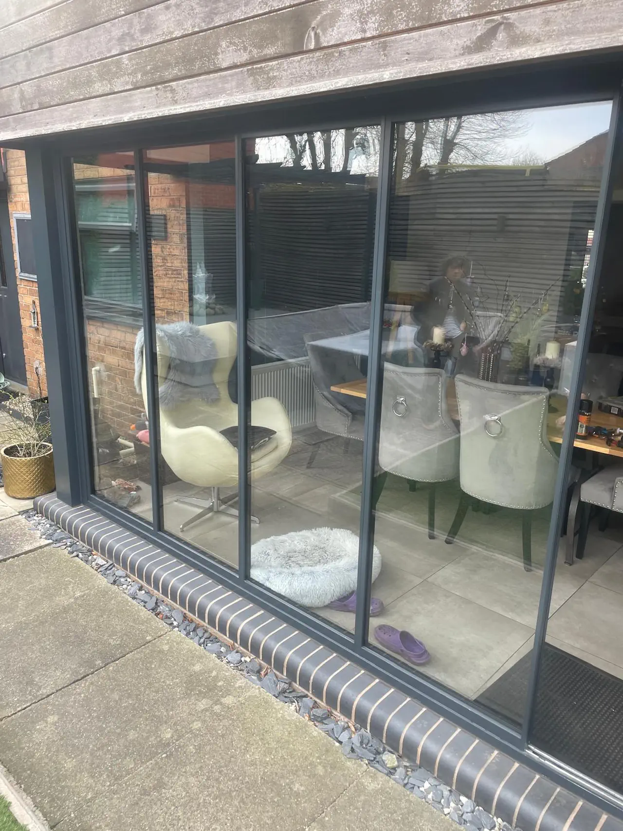 grey bifold doors
