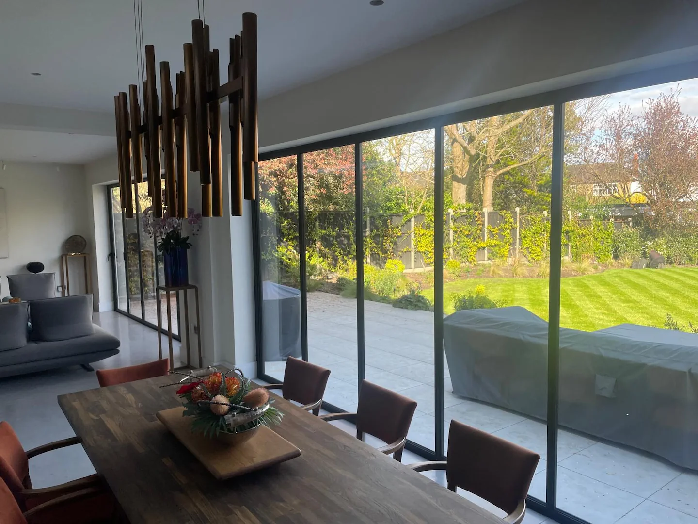 pair of aluminium slide and fold doors